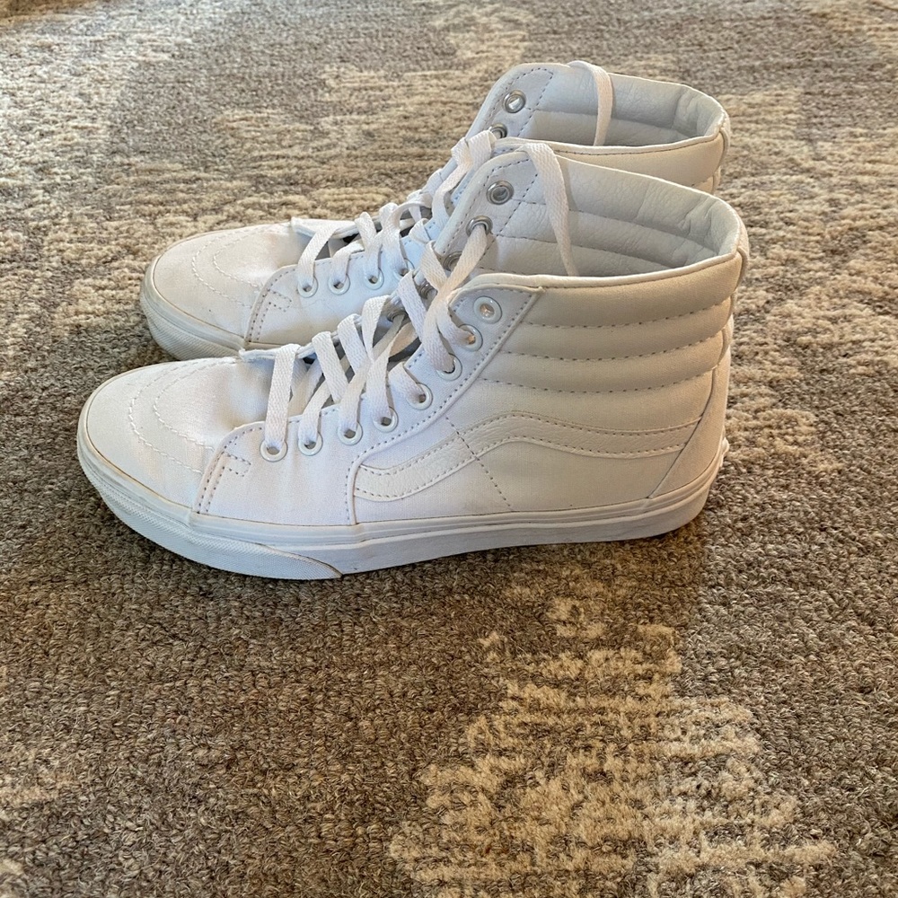 Vans high-top white sneaker. Size 8.